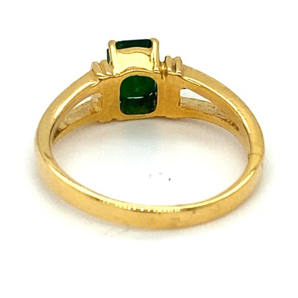 Certified Emerald .87ct Solid 18K Yellow Gold Ring - Picture 4 of 8